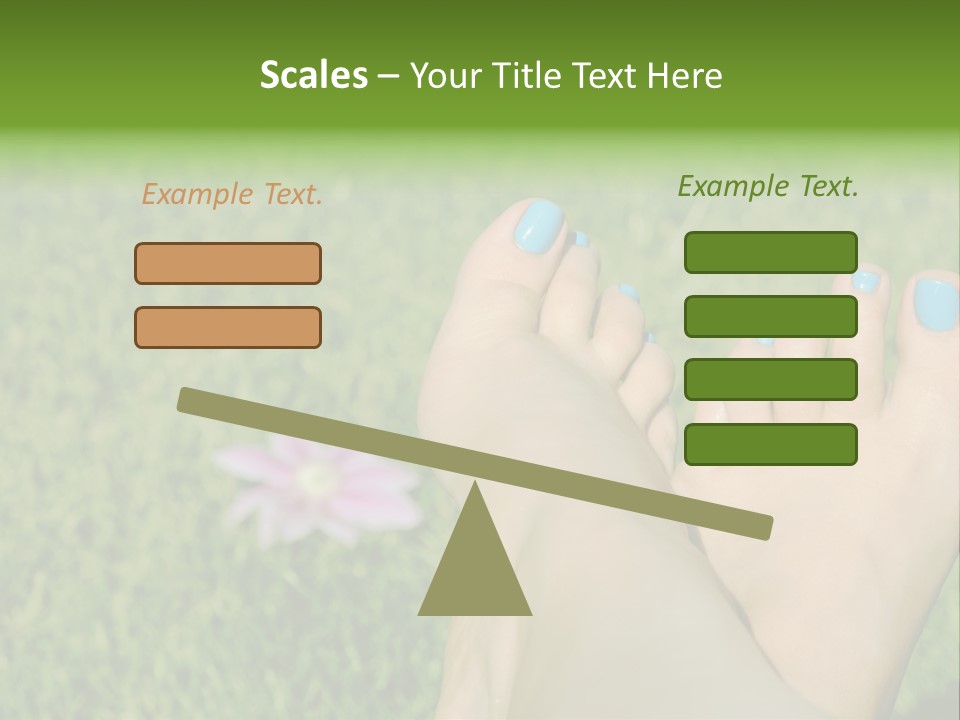 Female Feet On The Grass PowerPoint Template
