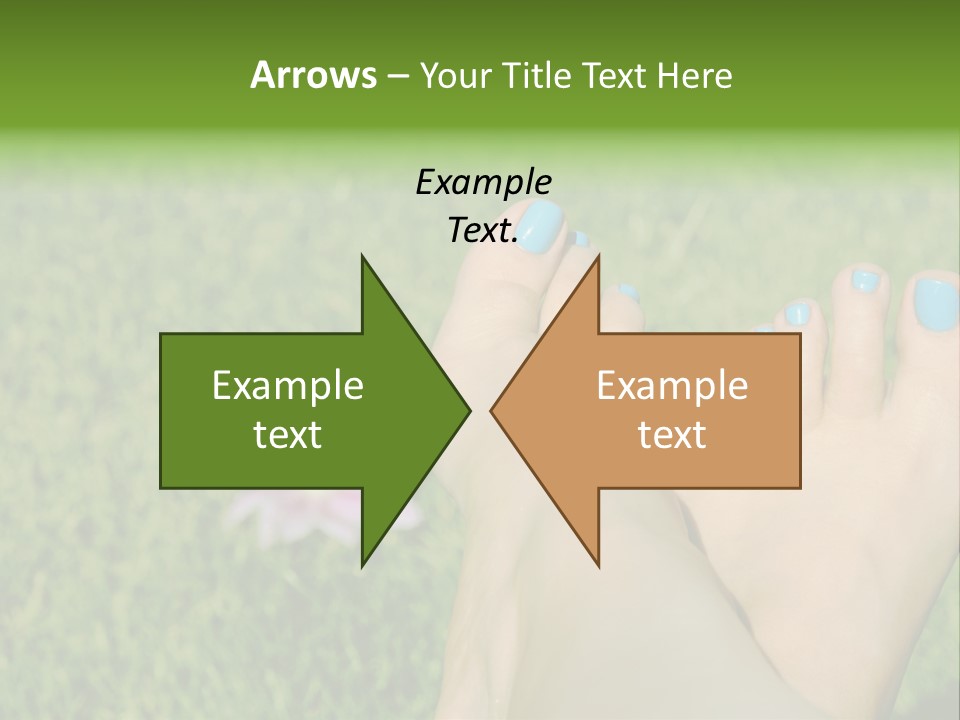 Female Feet On The Grass PowerPoint Template