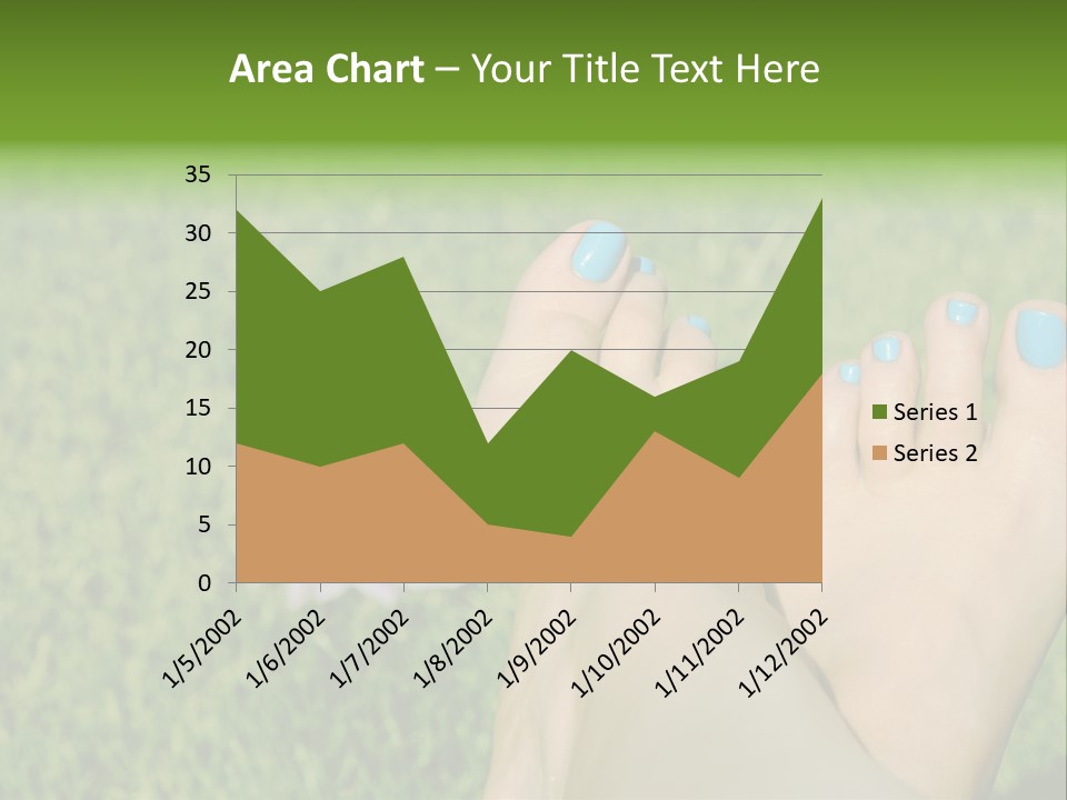 Female Feet On The Grass PowerPoint Template