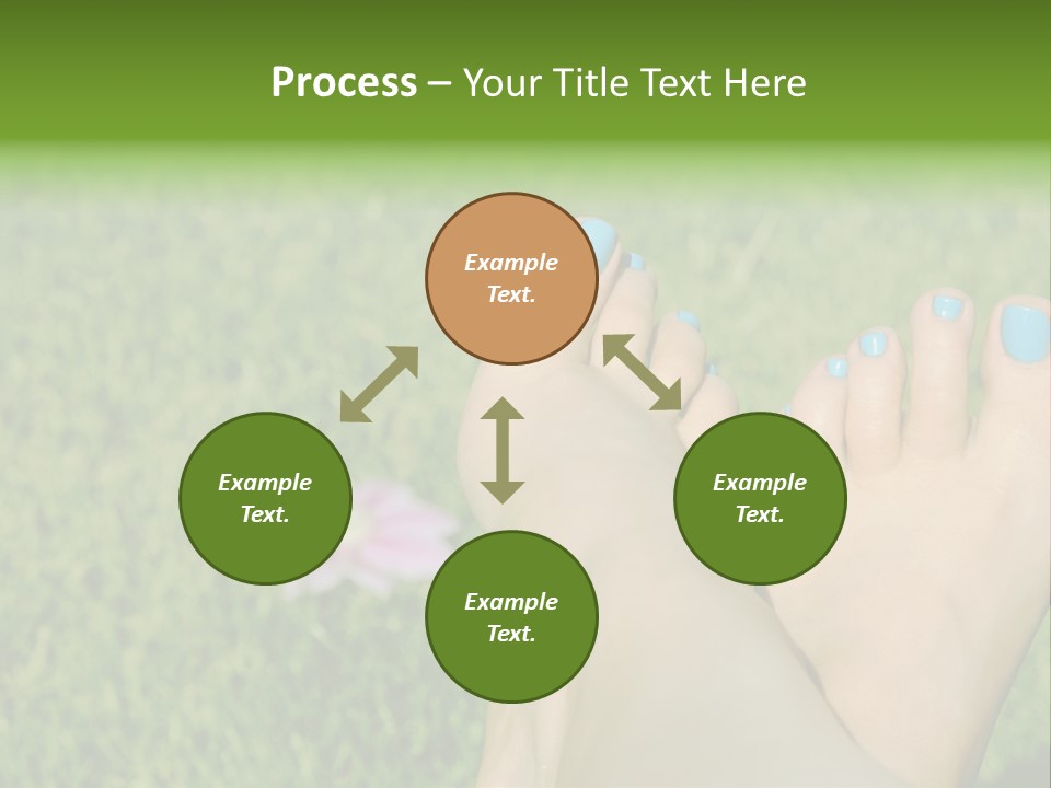 Female Feet On The Grass PowerPoint Template