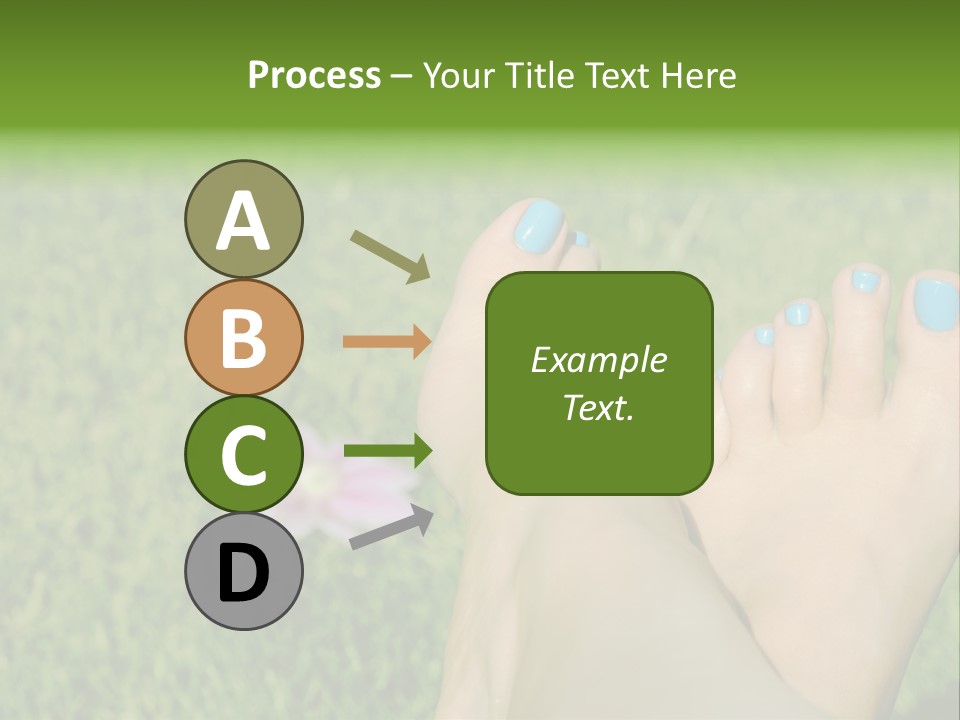 Female Feet On The Grass PowerPoint Template