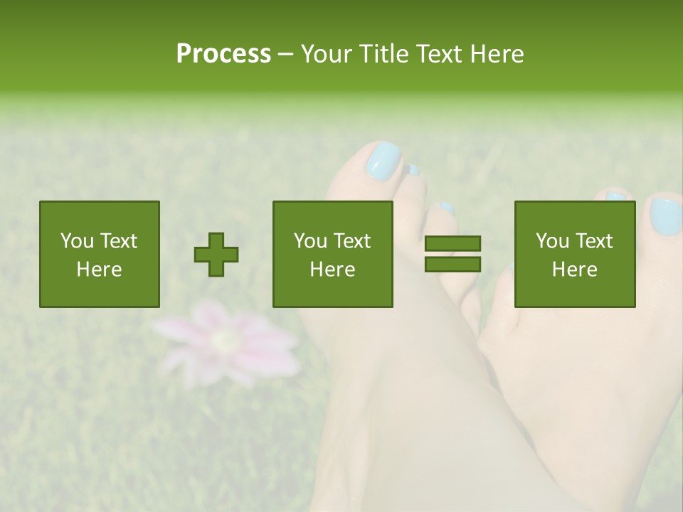 Female Feet On The Grass PowerPoint Template