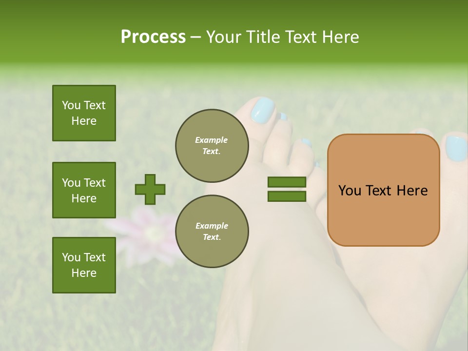 Female Feet On The Grass PowerPoint Template