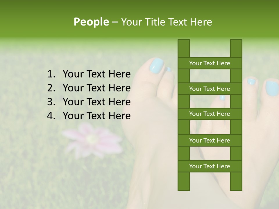 Female Feet On The Grass PowerPoint Template