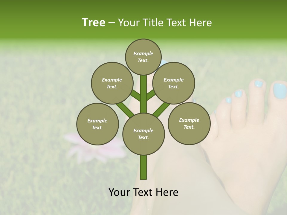 Female Feet On The Grass PowerPoint Template