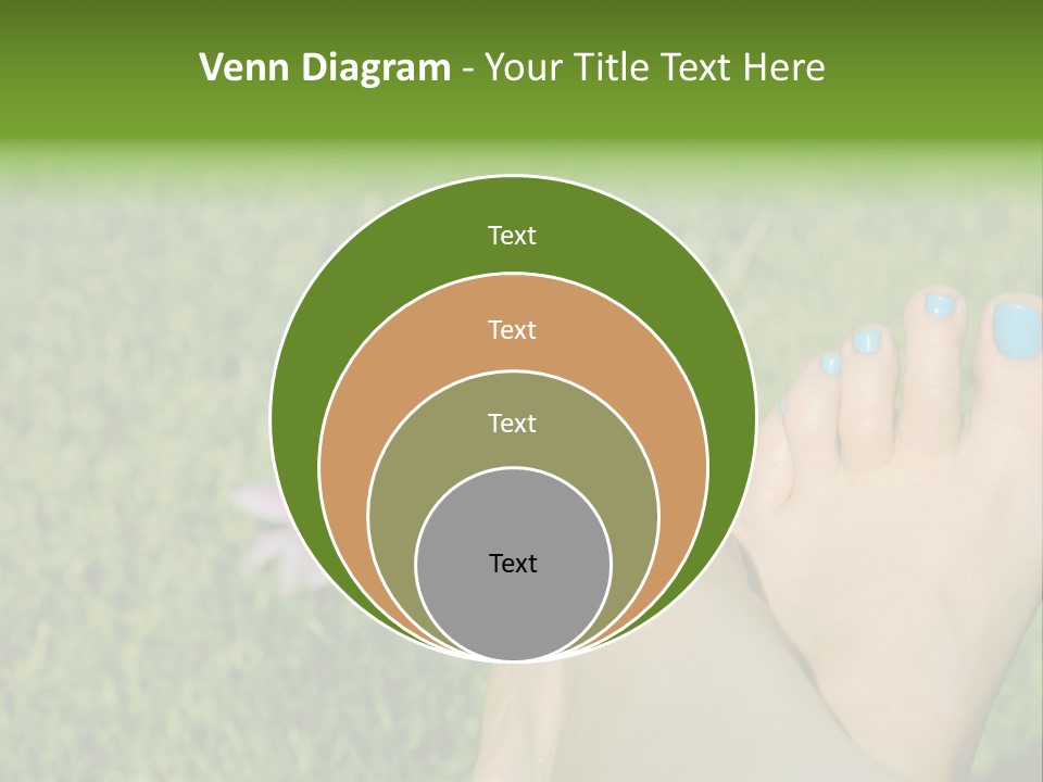 Female Feet On The Grass PowerPoint Template