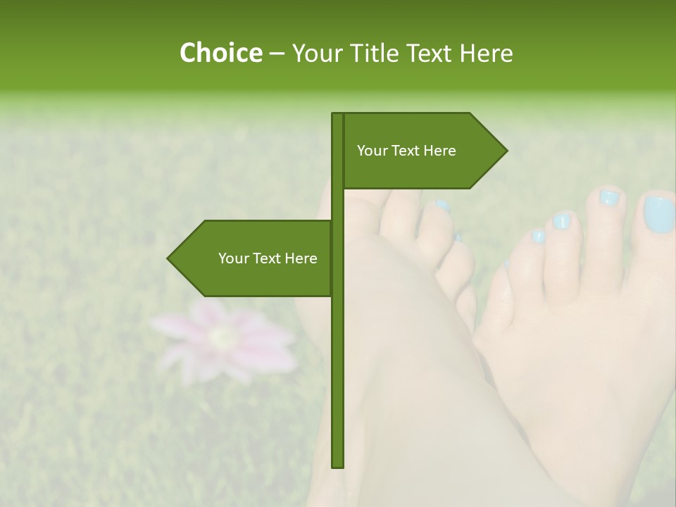 Female Feet On The Grass PowerPoint Template