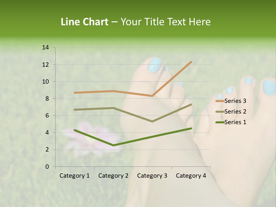 Female Feet On The Grass PowerPoint Template