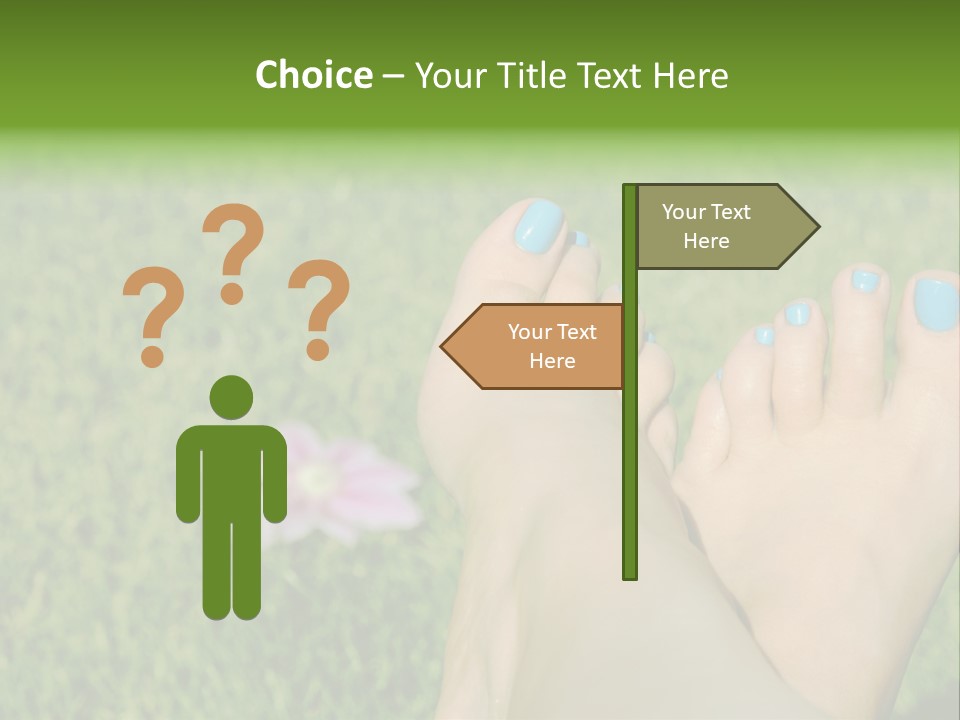 Female Feet On The Grass PowerPoint Template
