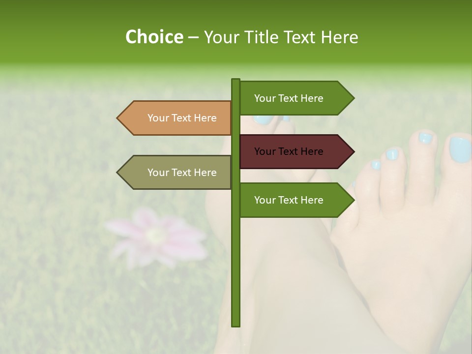 Female Feet On The Grass PowerPoint Template