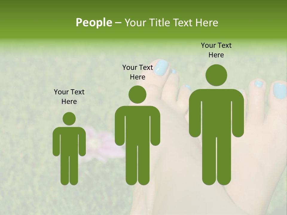 Female Feet On The Grass PowerPoint Template