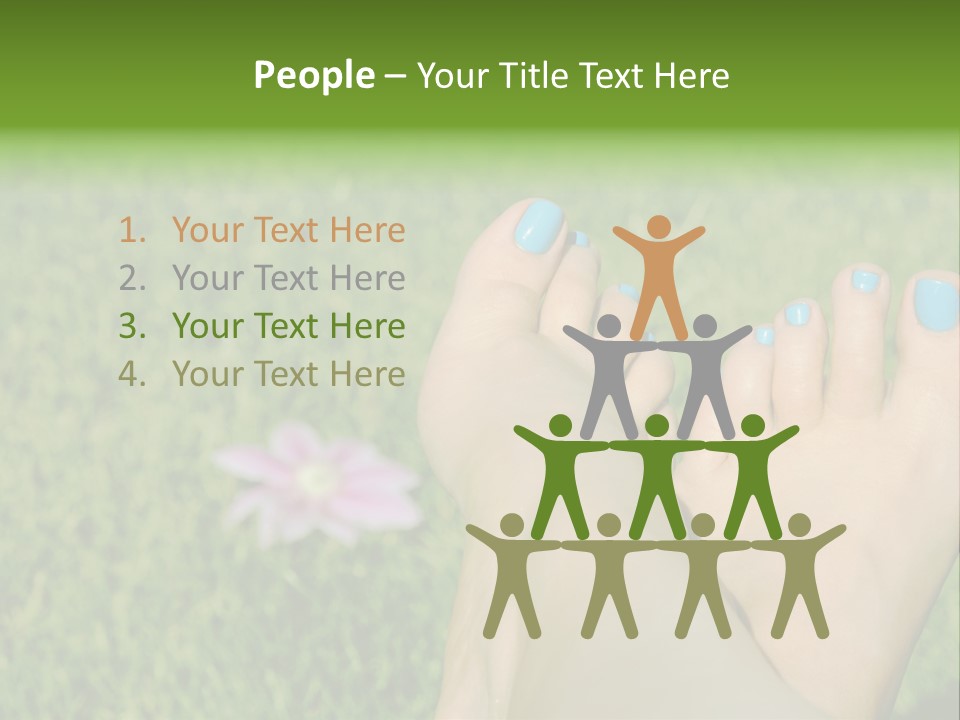 Female Feet On The Grass PowerPoint Template