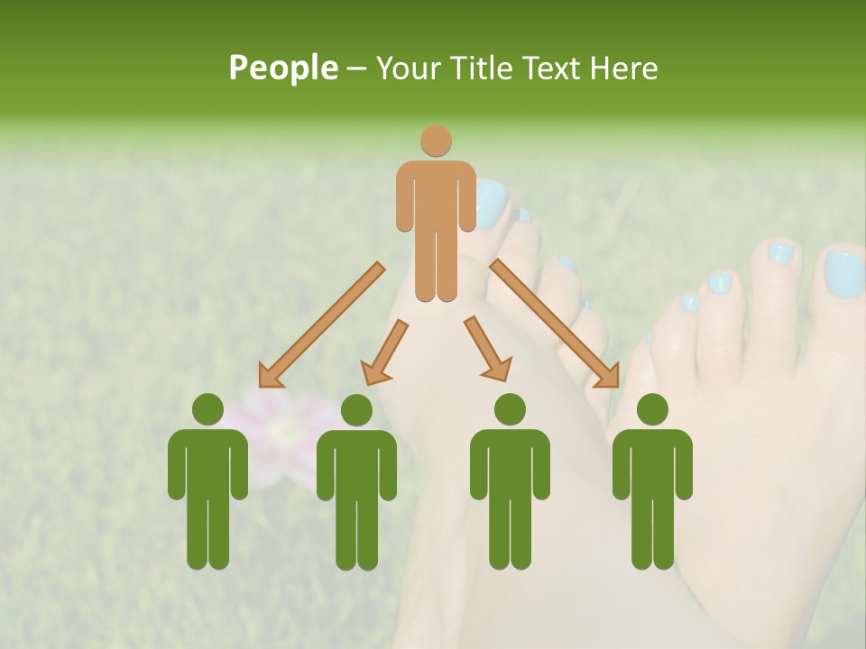 Female Feet On The Grass PowerPoint Template