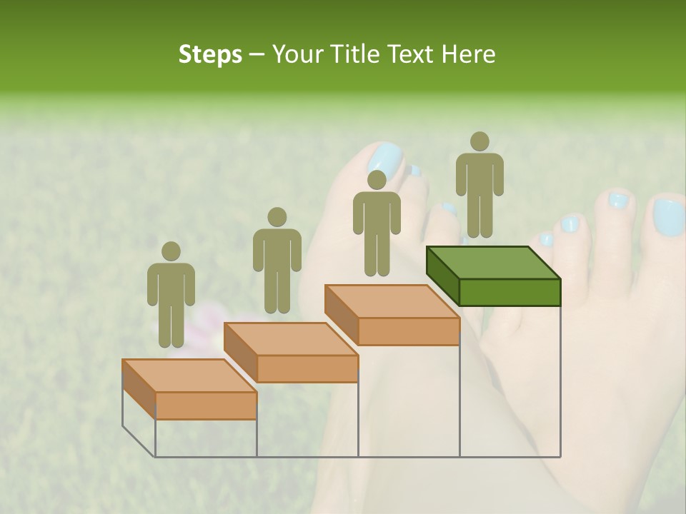 Female Feet On The Grass PowerPoint Template