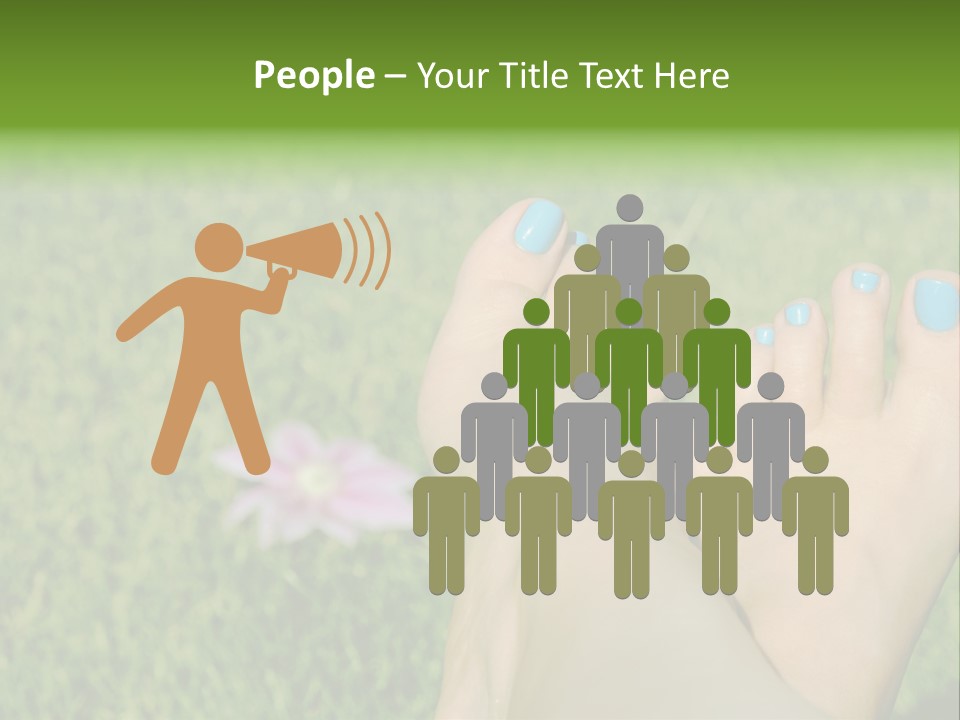 Female Feet On The Grass PowerPoint Template