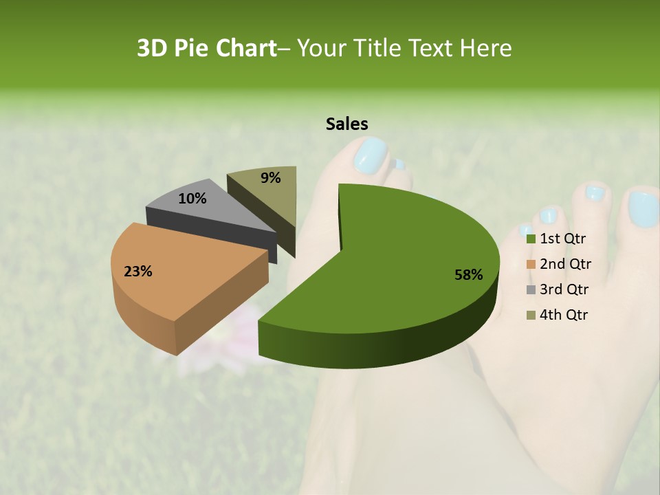 Female Feet On The Grass PowerPoint Template