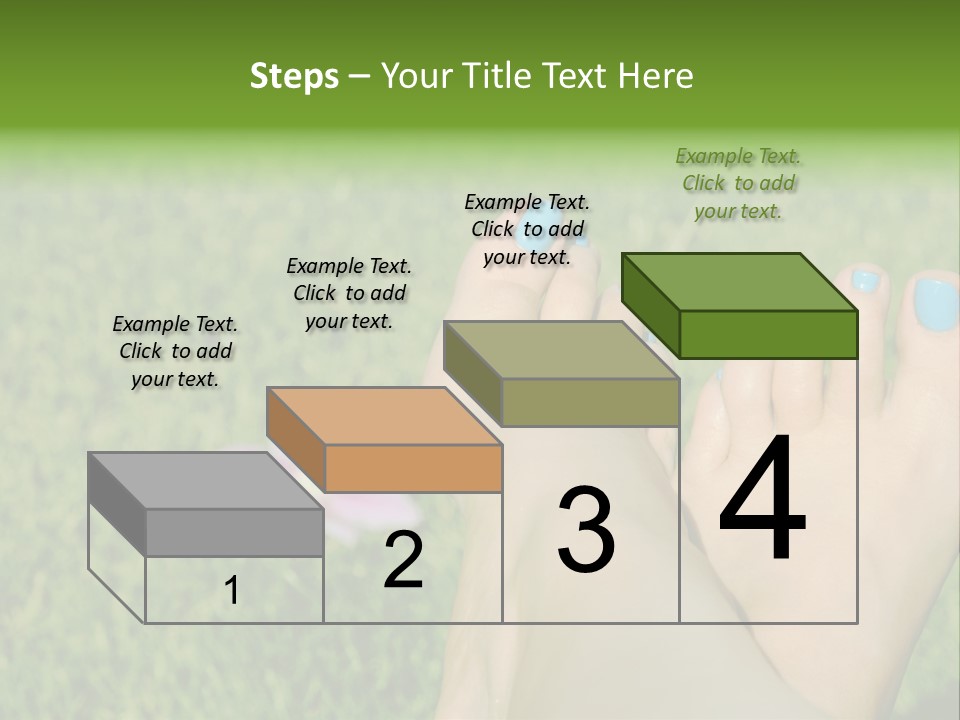 Female Feet On The Grass PowerPoint Template