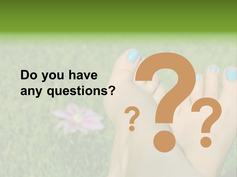 Female Feet On The Grass PowerPoint Template