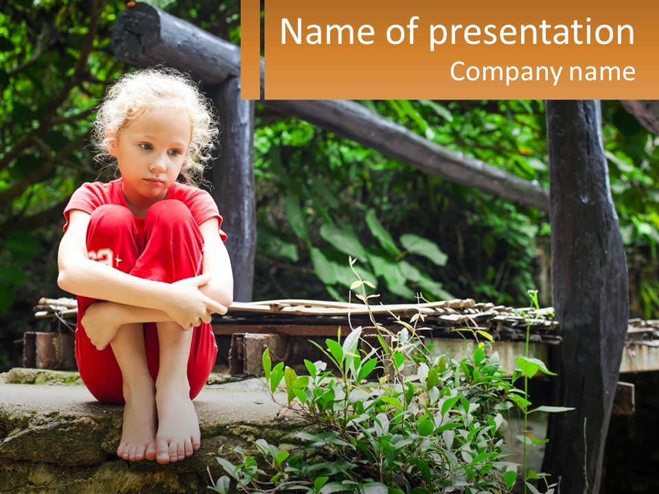 Girl By The Bridge PowerPoint Template