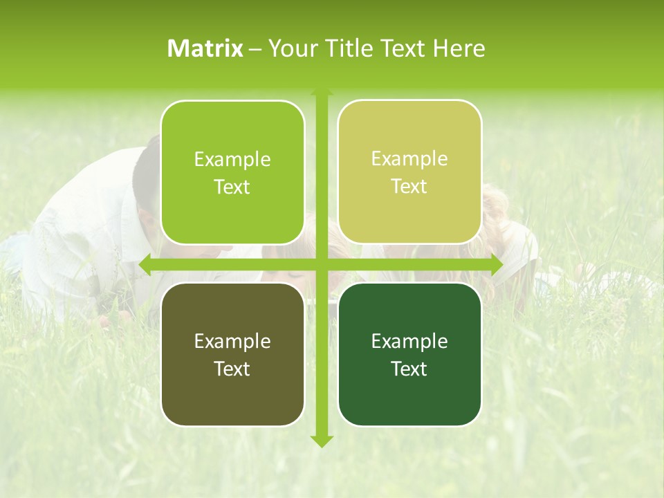 Family Resting On The Grass PowerPoint Template