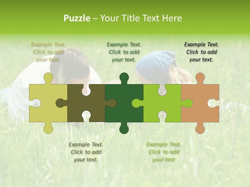 Family Resting On The Grass PowerPoint Template