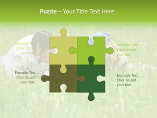 Family Resting On The Grass PowerPoint Template