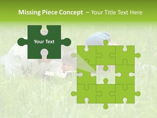 Family Resting On The Grass PowerPoint Template