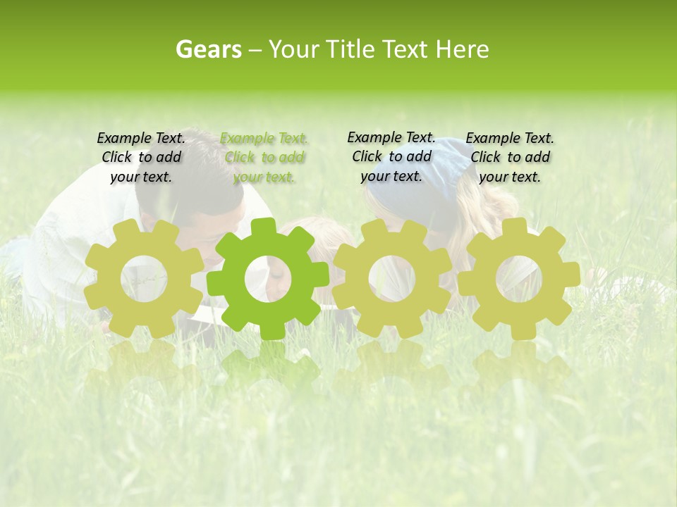 Family Resting On The Grass PowerPoint Template