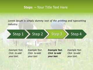 Family Resting On The Grass PowerPoint Template