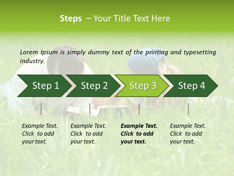 Family Resting On The Grass PowerPoint Template