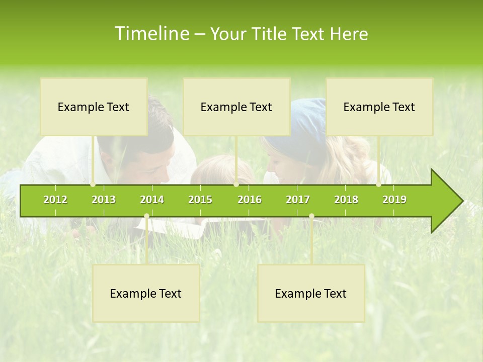 Family Resting On The Grass PowerPoint Template