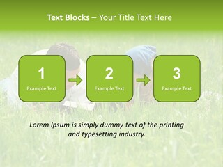 Family Resting On The Grass PowerPoint Template