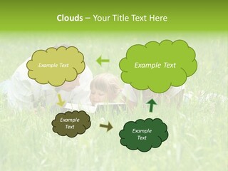 Family Resting On The Grass PowerPoint Template