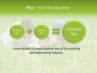 Family Resting On The Grass PowerPoint Template