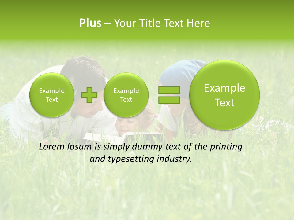 Family Resting On The Grass PowerPoint Template