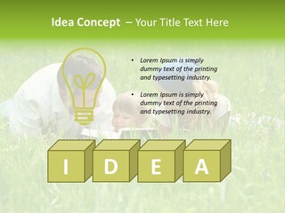 Family Resting On The Grass PowerPoint Template