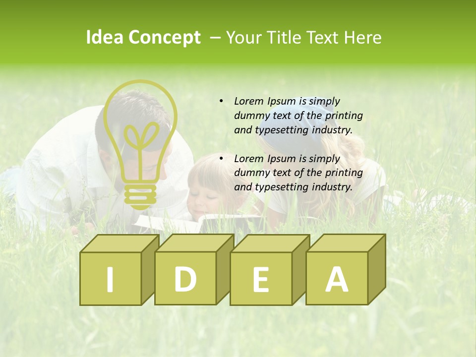 Family Resting On The Grass PowerPoint Template
