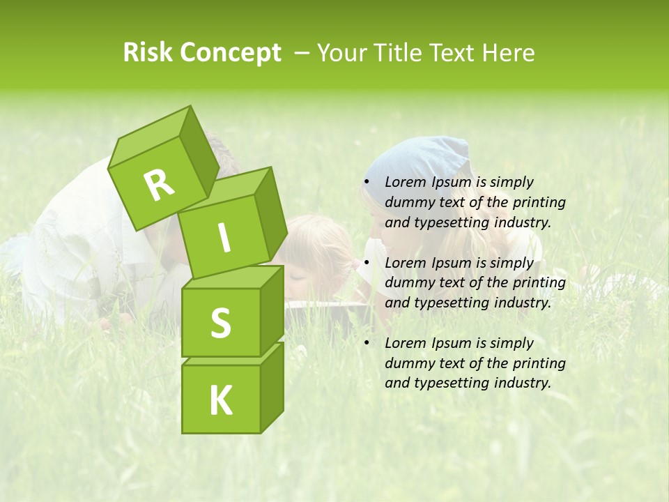 Family Resting On The Grass PowerPoint Template