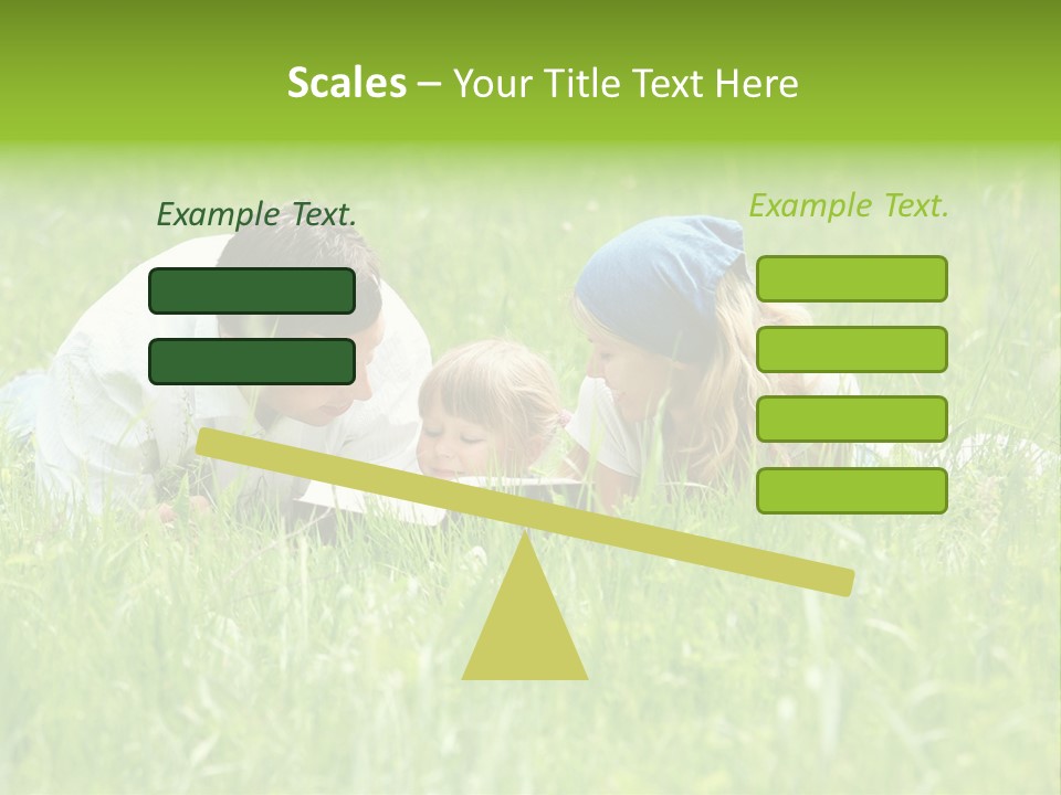 Family Resting On The Grass PowerPoint Template