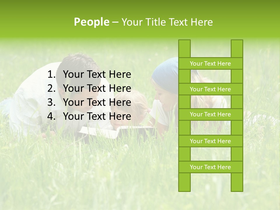 Family Resting On The Grass PowerPoint Template