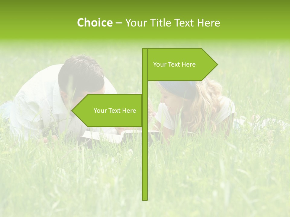 Family Resting On The Grass PowerPoint Template