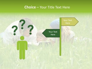 Family Resting On The Grass PowerPoint Template