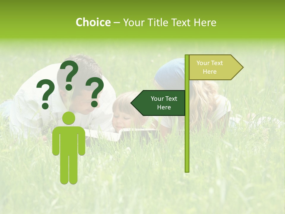 Family Resting On The Grass PowerPoint Template