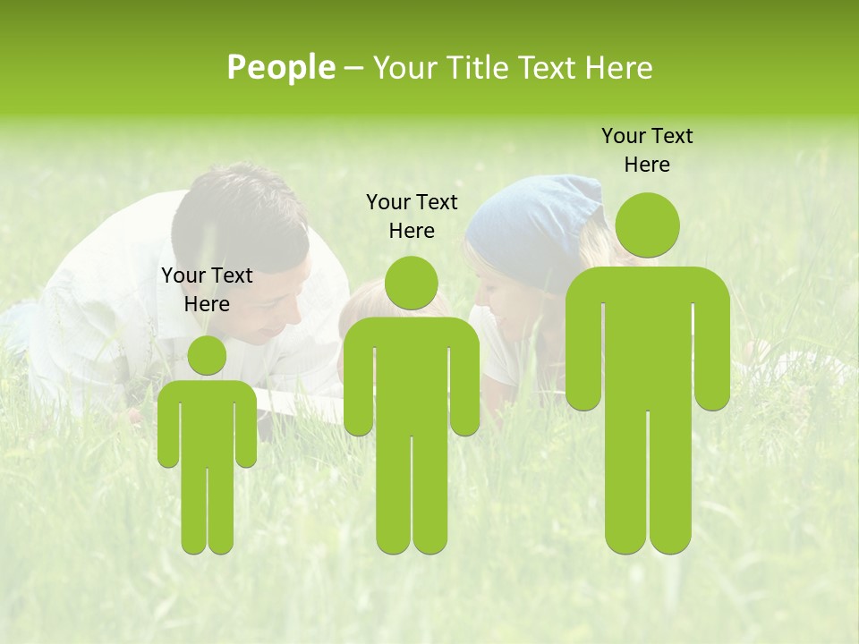 Family Resting On The Grass PowerPoint Template
