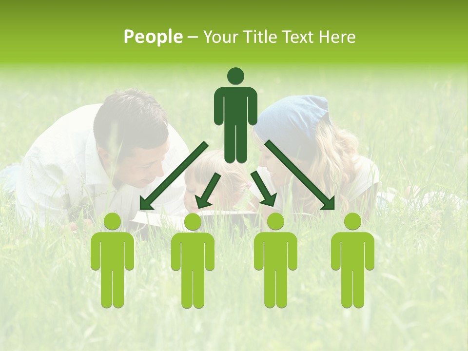Family Resting On The Grass PowerPoint Template
