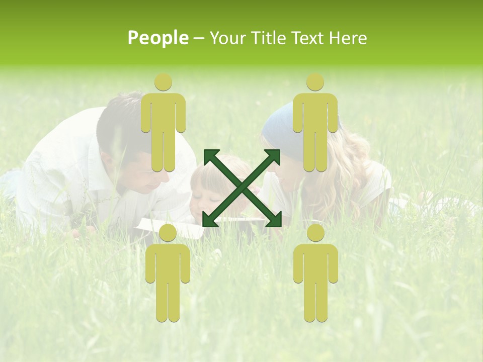 Family Resting On The Grass PowerPoint Template