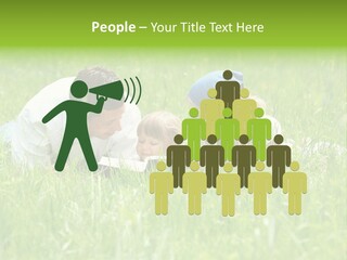 Family Resting On The Grass PowerPoint Template