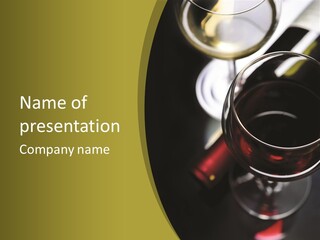 White And Red Wine In Glasses PowerPoint Template