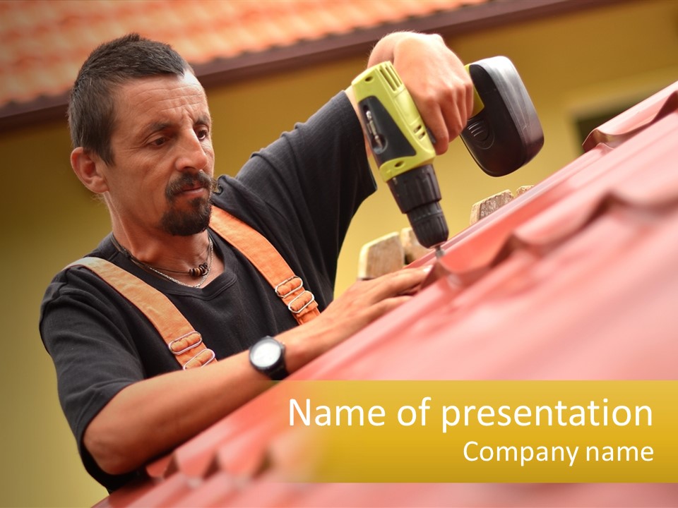 The Builder Makes The Roof PowerPoint Template