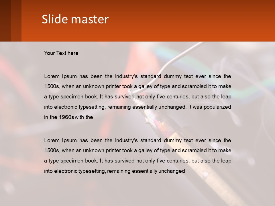 Hot Soldering Iron And Tin PowerPoint Template